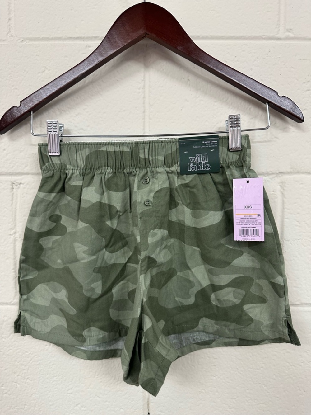 Women’s wild fable Green Camo Elastic Waist PJ Shorts